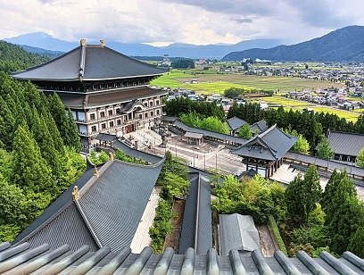 勝山市の越前大佛の五重塔からの眺望